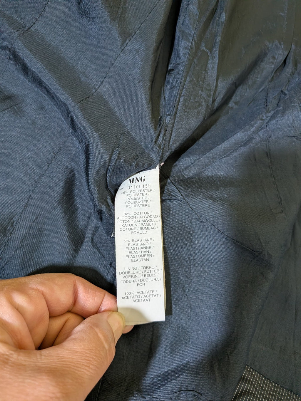 Tailleur Vintage Donna MANGO Suit Grigio Antracite Gessato completo Tg 40 24