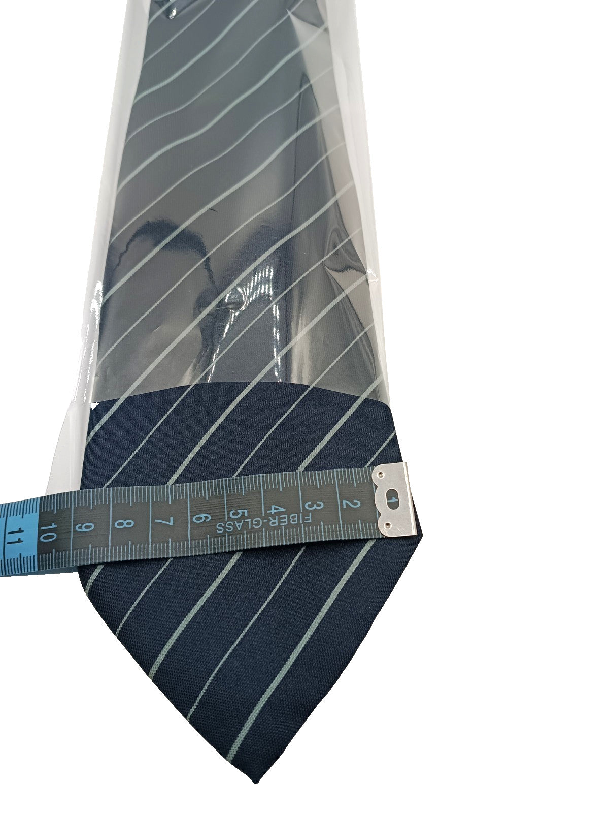 Cravatta Vintage ROXY 100% Seta Blu Righe Celesti 9cm Made in Italy Luxury Tie