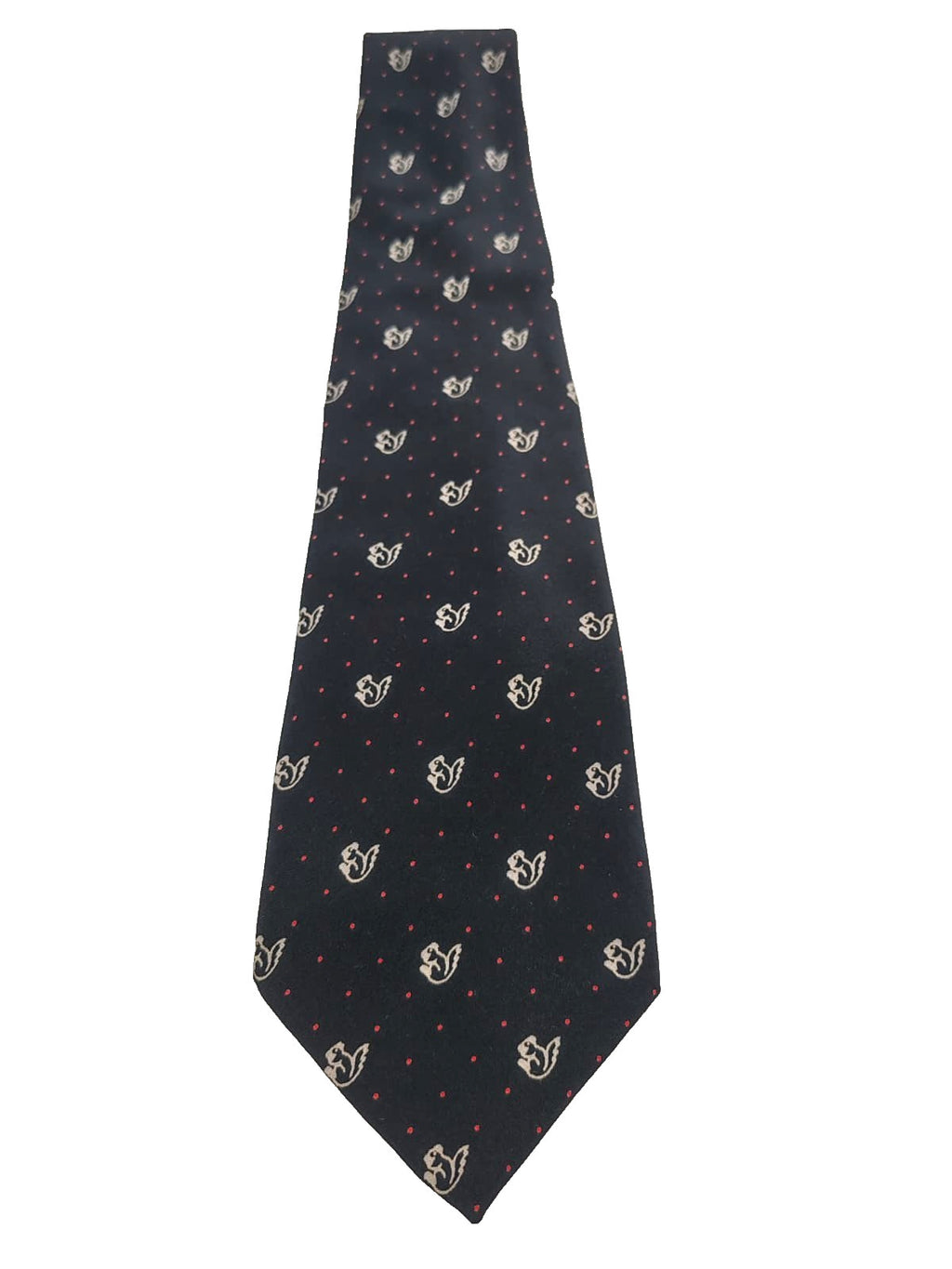 Cravatta PIERRE CARDIN Vintage Seta Blu Pois Rossi Scudieri Silk Tie 9cm Paris