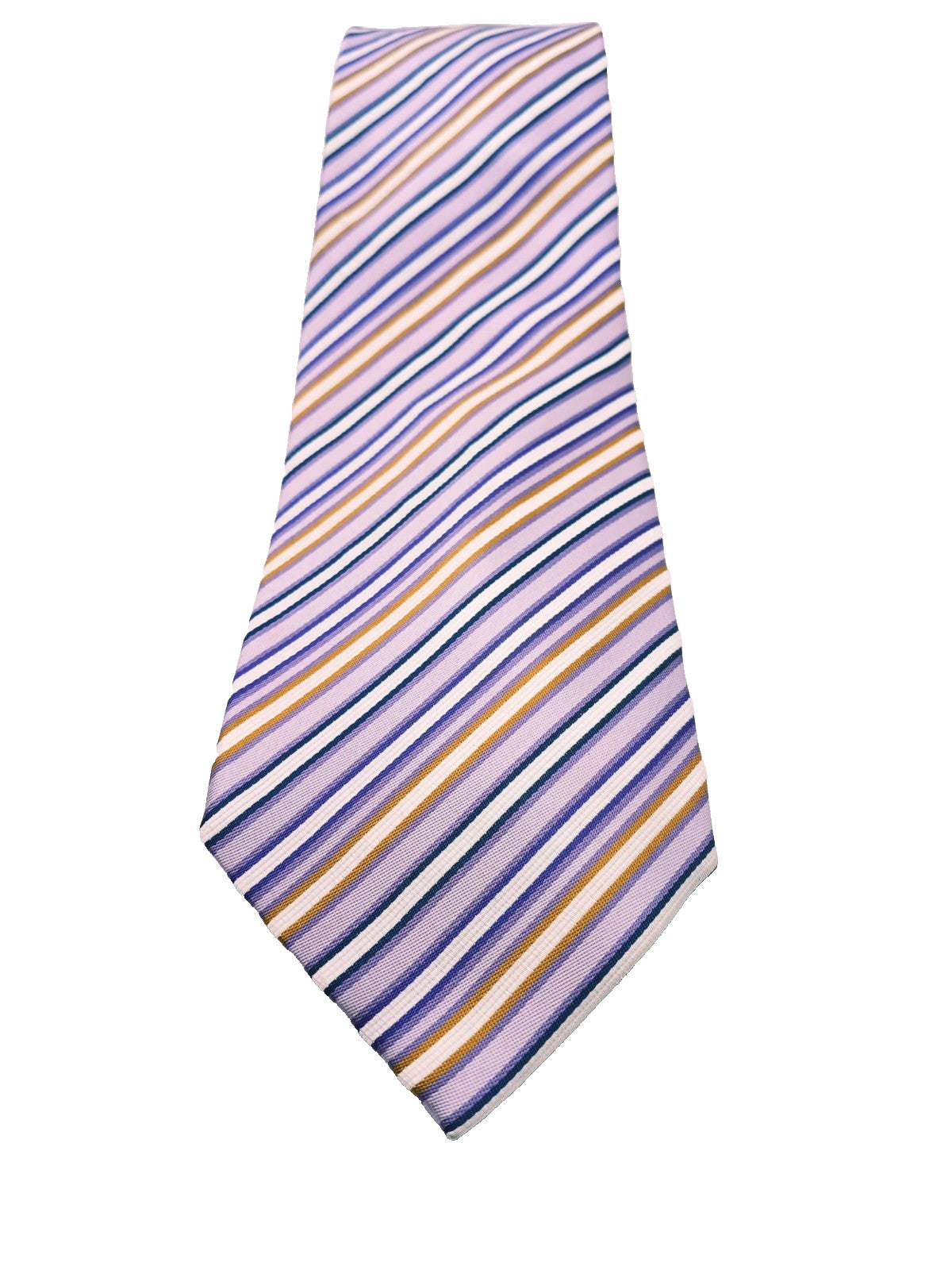 Cravatta SOLDANI Regimental Vintage 100% Seta Righe Viola Oro Elegante Italia