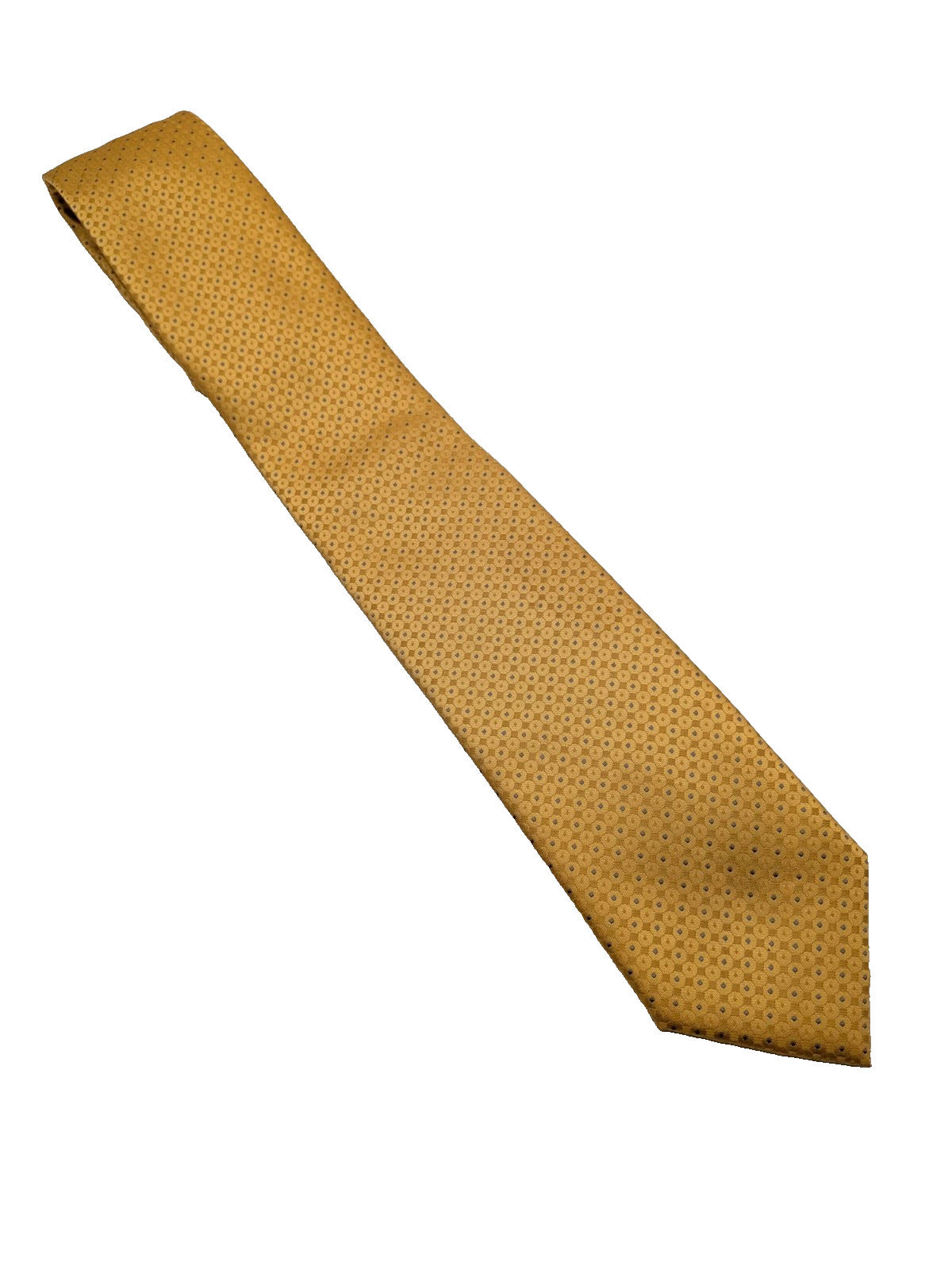 Cravatte Cravatta Uomo Oro Senape Fantasi Geometrica Elegante Made Italy vintage