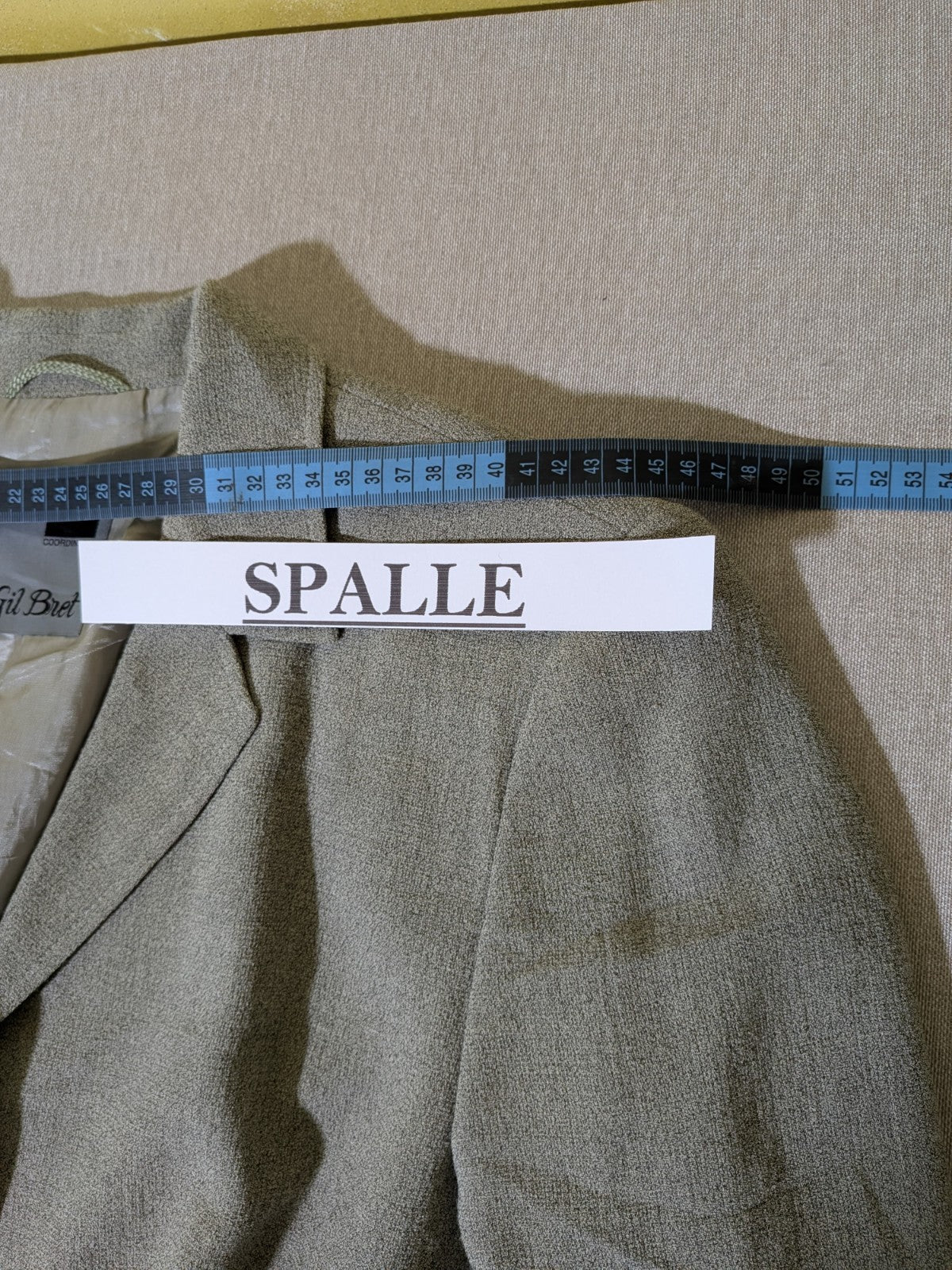 Tailleur Vintage GIL BRET Lana Viscosa Grigio Completo Giacca Gonna Donna Tg 46