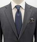 Cravatta KUVE Uomo Blu Fantasia Micro Geometrica Elegante Business 100% Polieste
