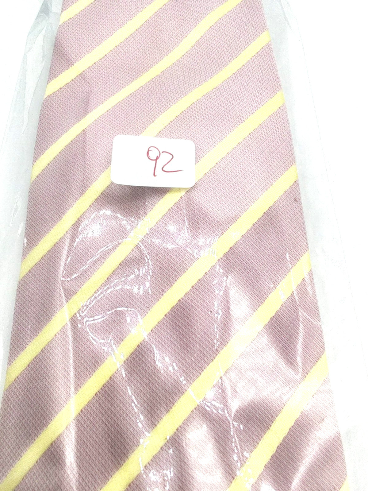 Cravatta Regimental 100% Seta Righe Lilla Giallo Elegante Cerimonia Business 9cm