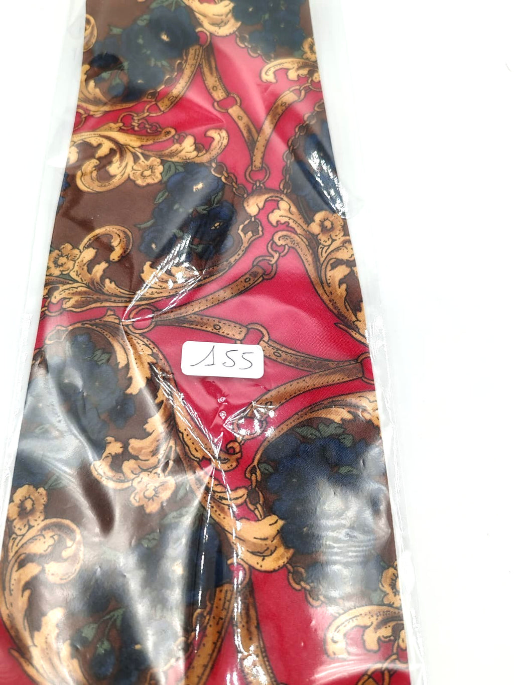 Cravatta GENT'S 100% Seta Vintage Made in Italy Rossa Oro Barocca Cerimonie