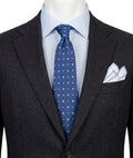 Cravatta Vintage Caflor Roma 100% Seta Blu Pattern Geometrico Made in Italy
