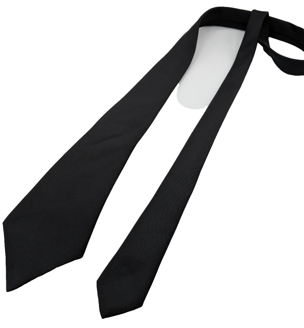 Bianca black necktie 100% polyester diagonal texture elegant design