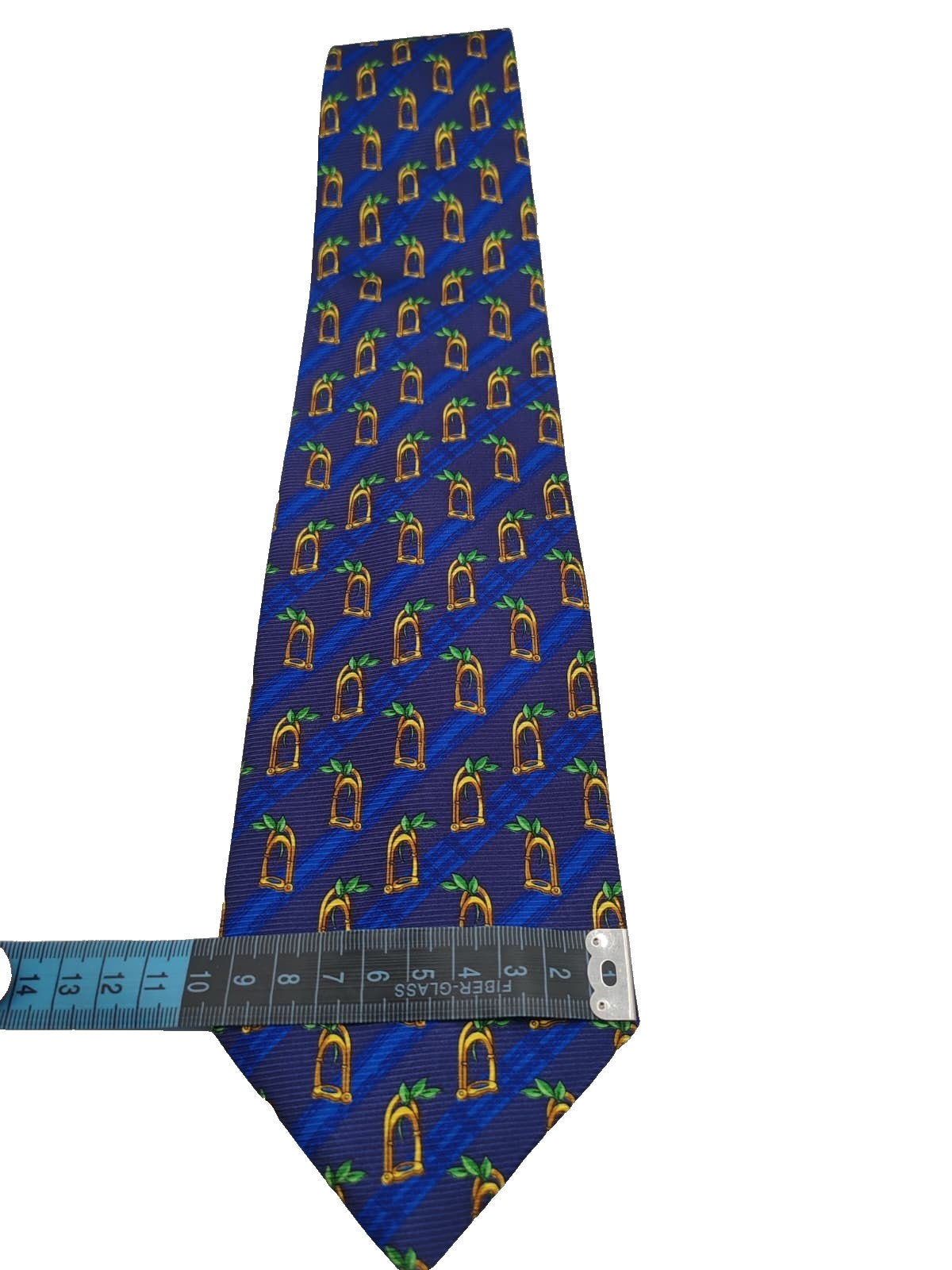 Cravatta DORMER Vintage Seta Pura Hand Made in Italy Blu Giallo Luxury Silk Tie