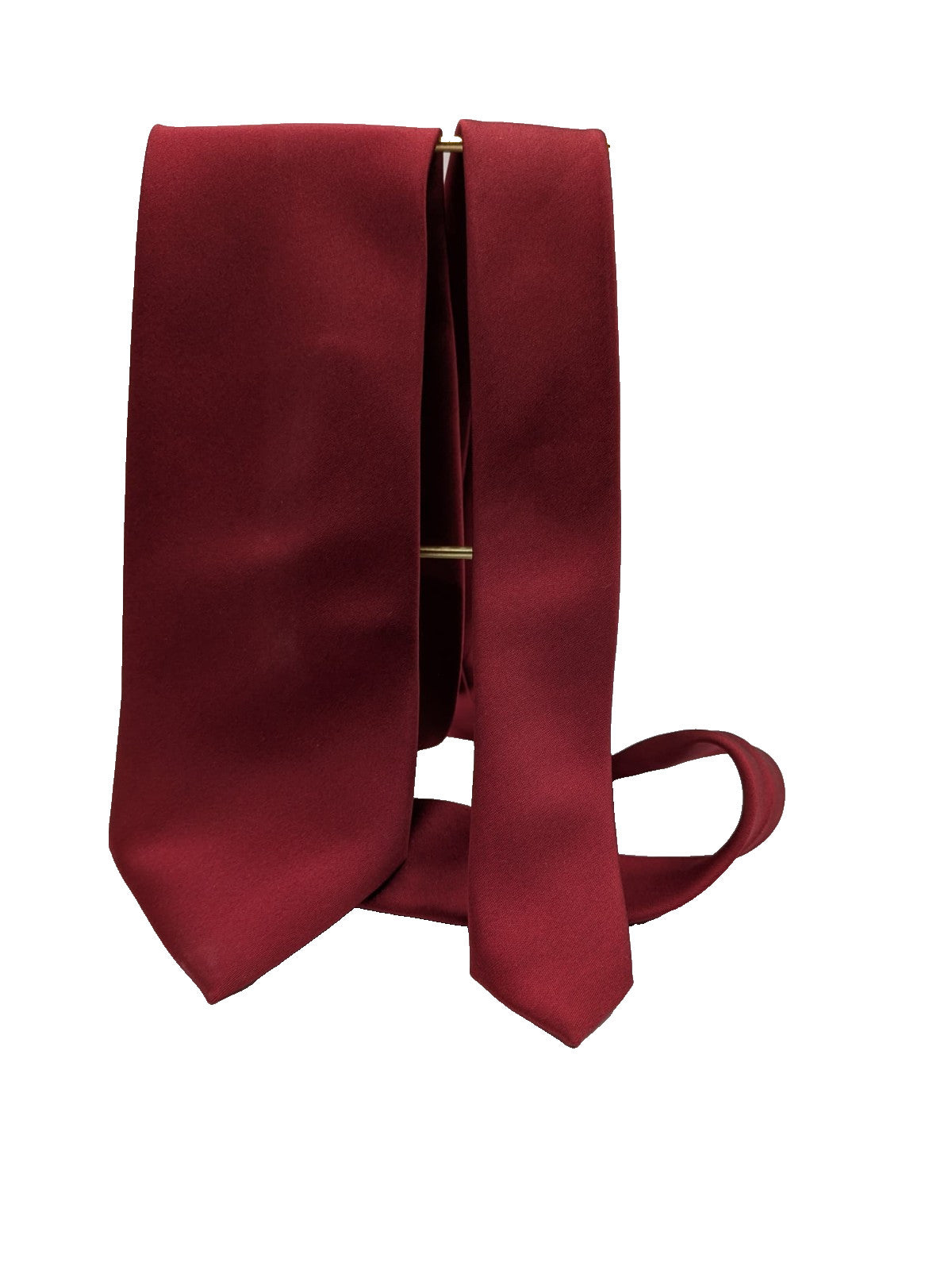 Cravatta Uomo Bordeaux Tinta Unita Elegante 100% Poliestere