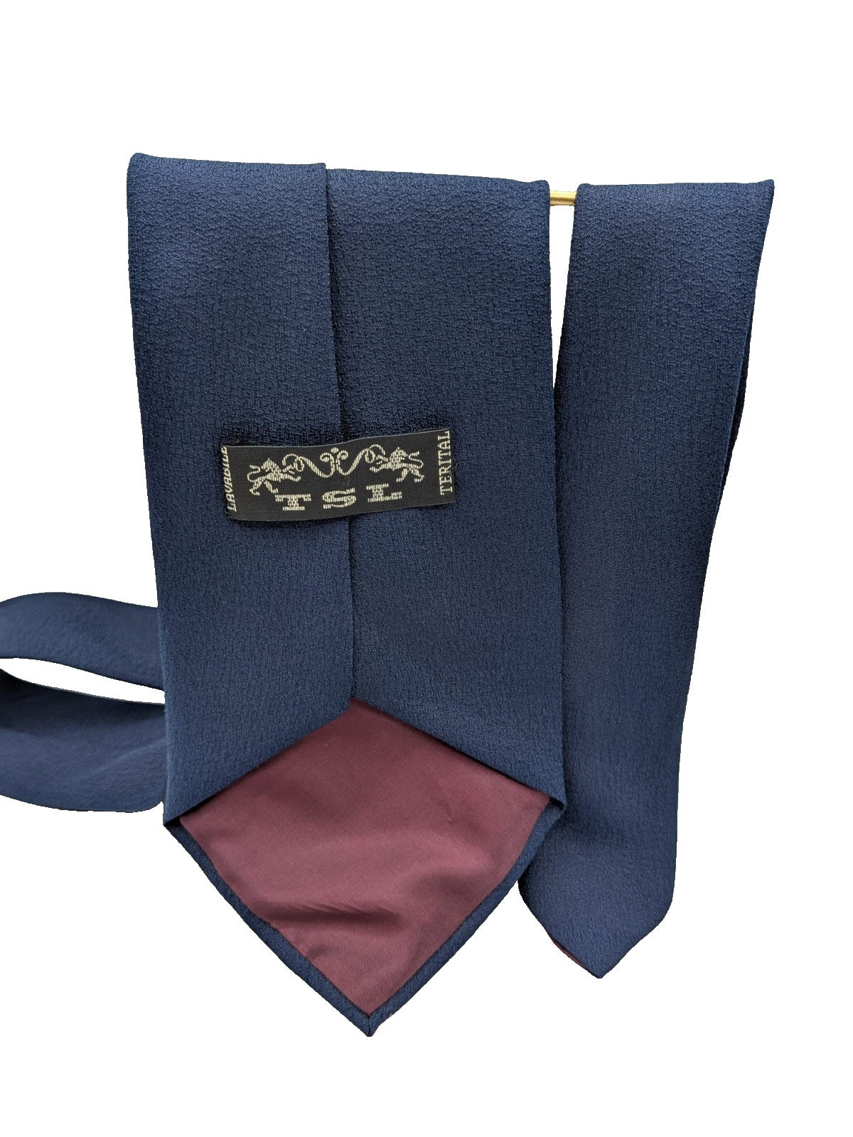 Cravatta uomo blu navy tinta unita - foto 6