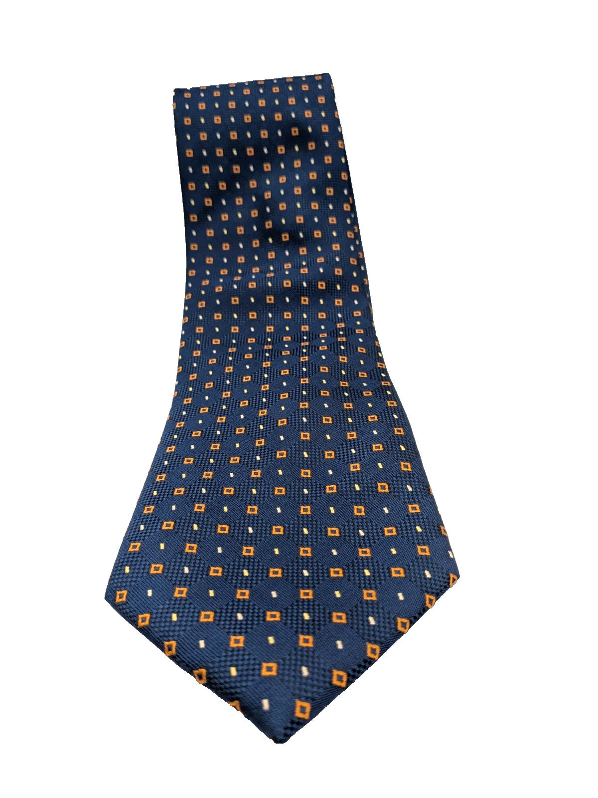 Cravatta KUVE Uomo Blu Fantasia Micro Geometrica Elegante Business 100% Polieste