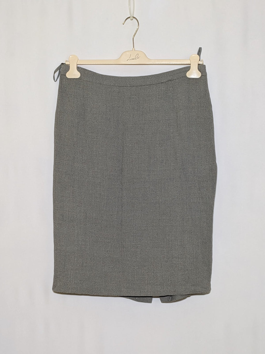Tailleur Vintage GIL BRET Lana Viscosa Grigio Completo Giacca Gonna Donna Tg 46