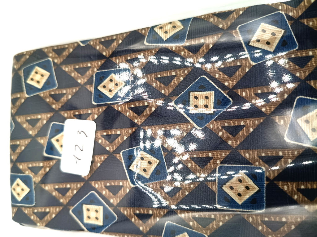 Cravatta Andrew's Ties Milano 100% Seta Geometrica Blu Made in Italy Vintage