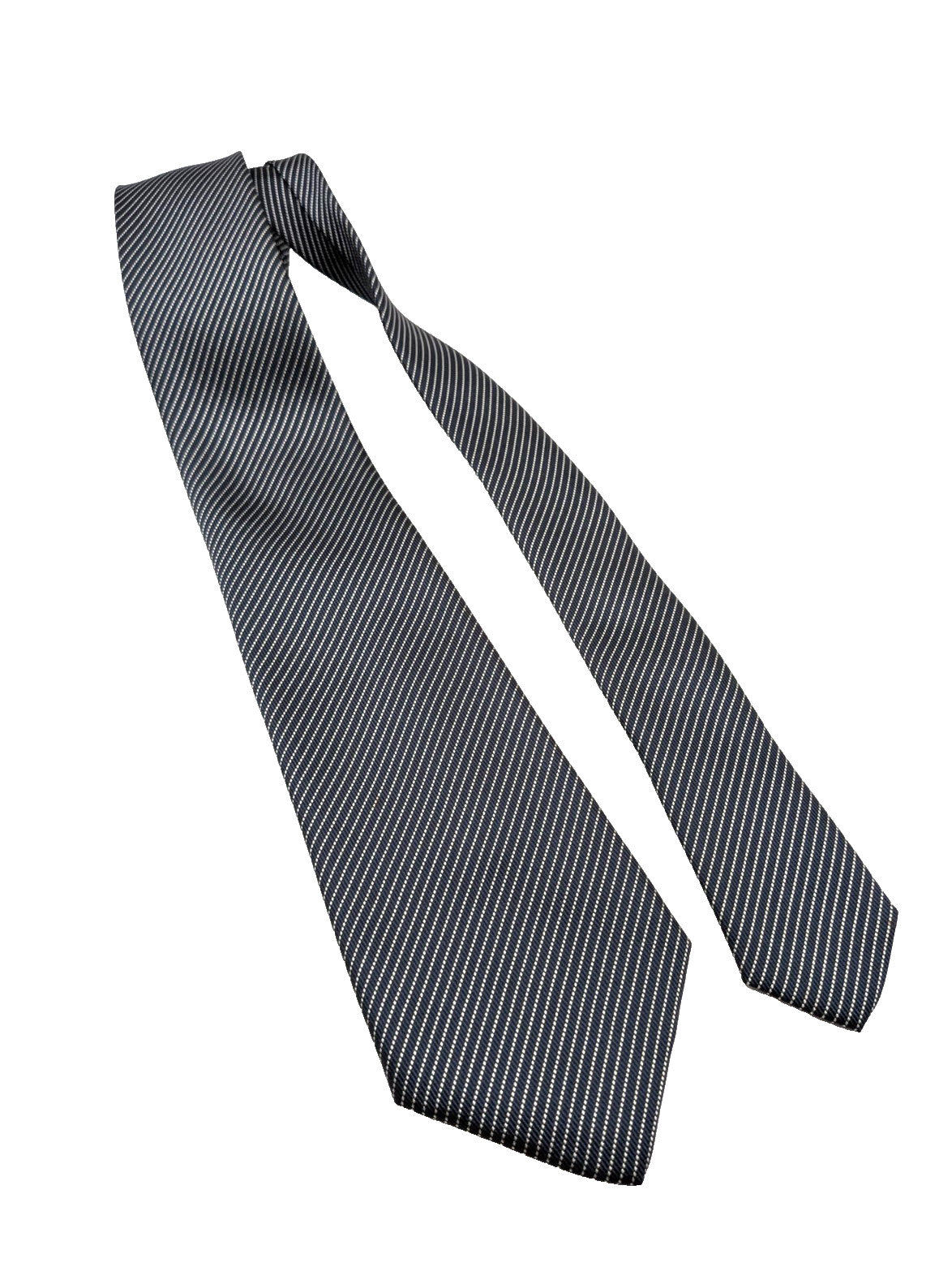Clubmen of London Cravatta Uomo Grigio Antracite Righe Argento Made in Italy 8 c