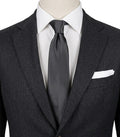 Cravatta Slim Grigio Antracite Uomo 100% Poliestere Tinta Unita Elegante 5 cm