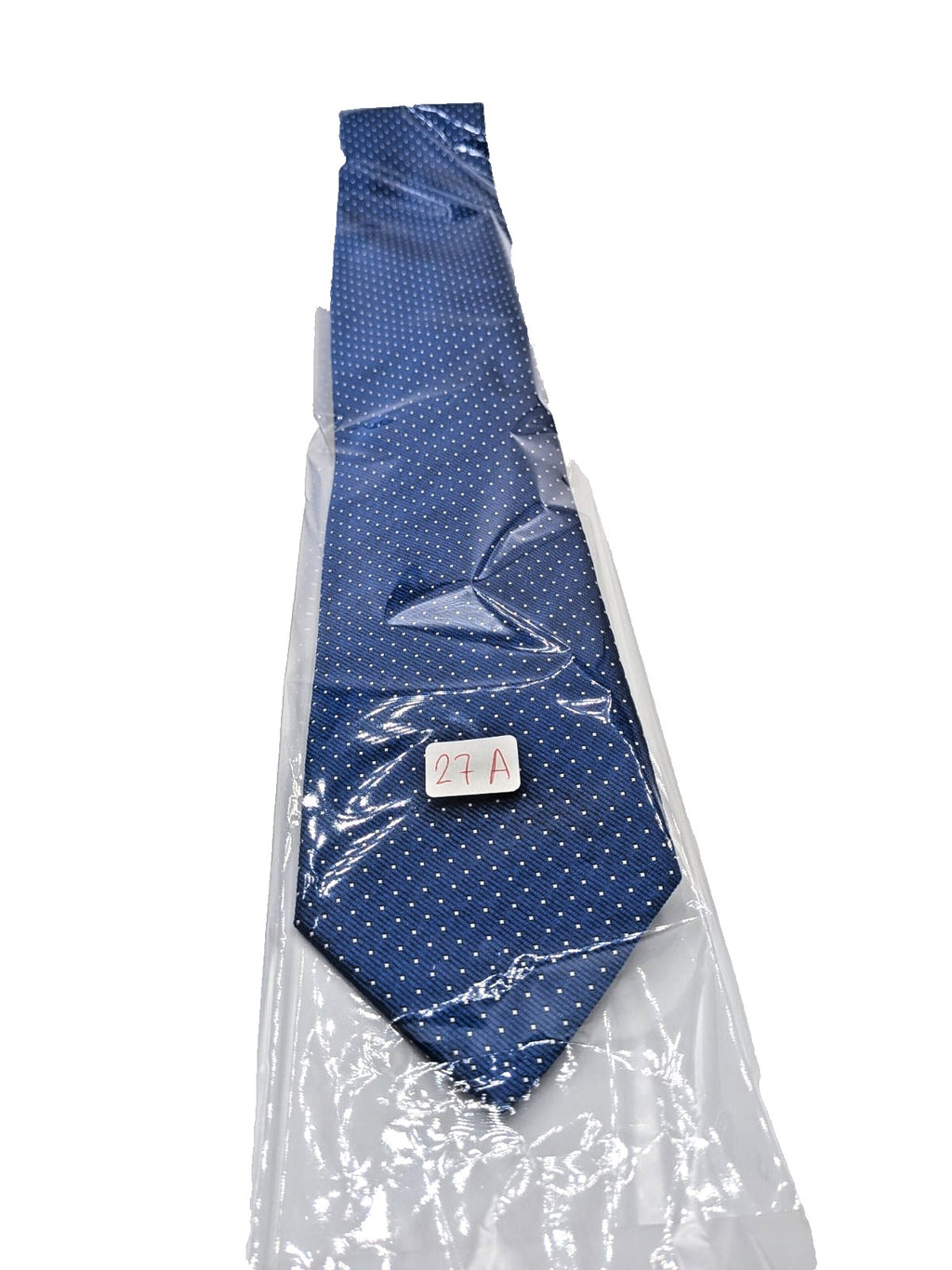 OLGA Milano Cravatta Uomo 100% Seta Made in Italy Azzurra Micro Pois Elegante 8