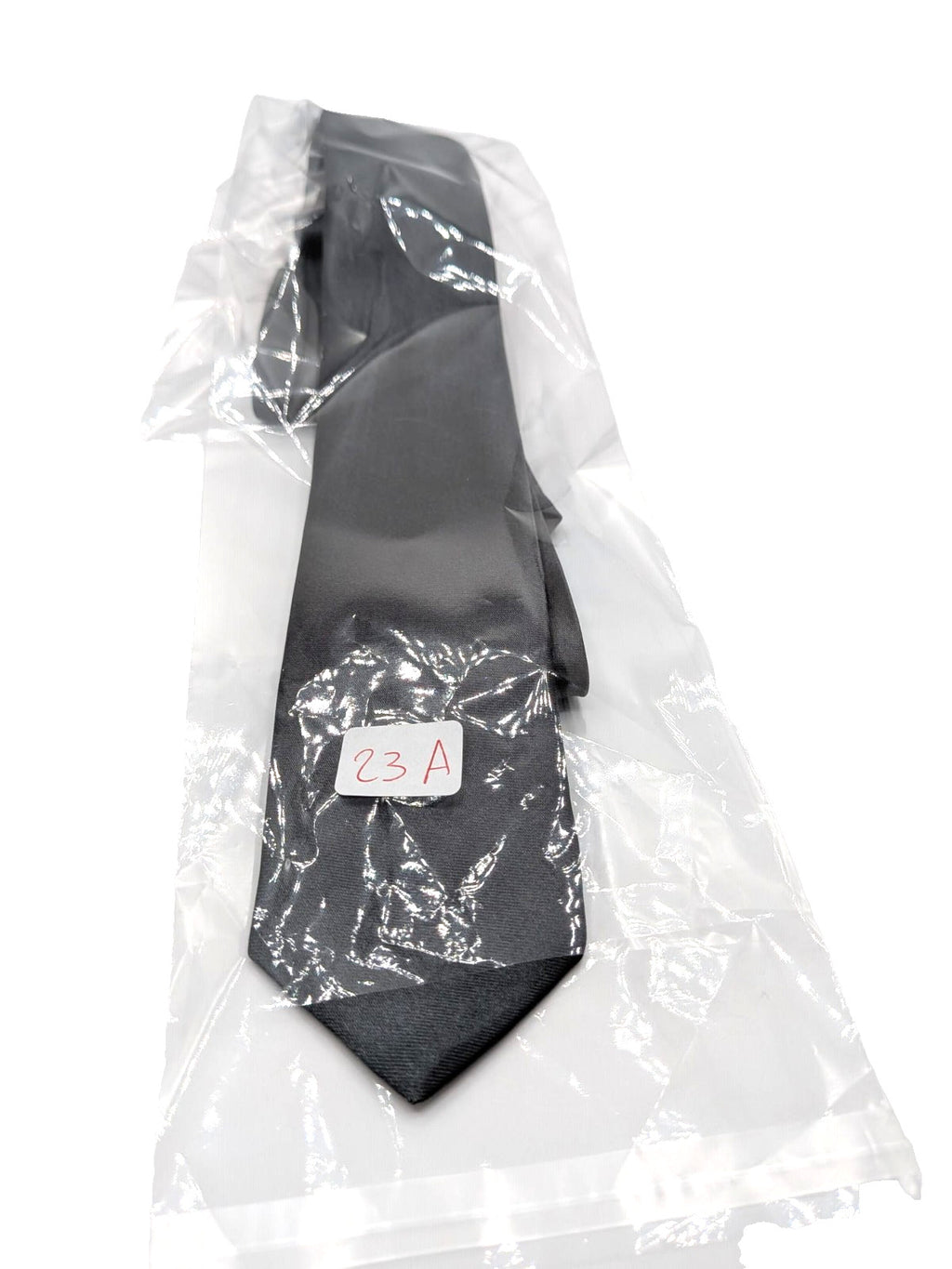 Cravatta Slim Grigio Antracite Uomo 100% Poliestere Tinta Unita Elegante 5 cm