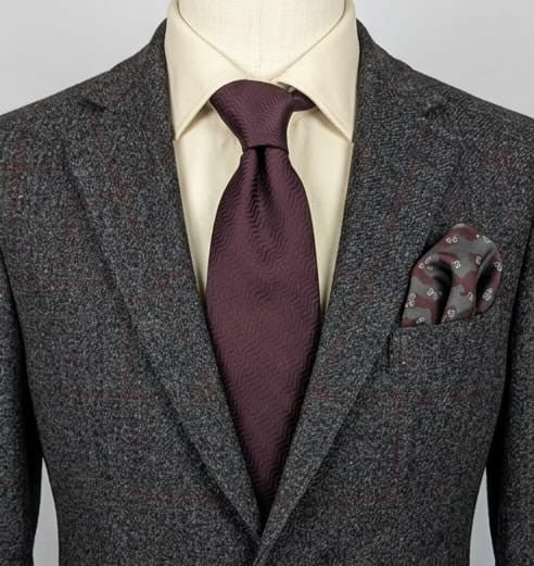 Armani Collezioni Cravatta Uomo 100% Seta Made in Italy Bordeaux Jacquard 9 cm