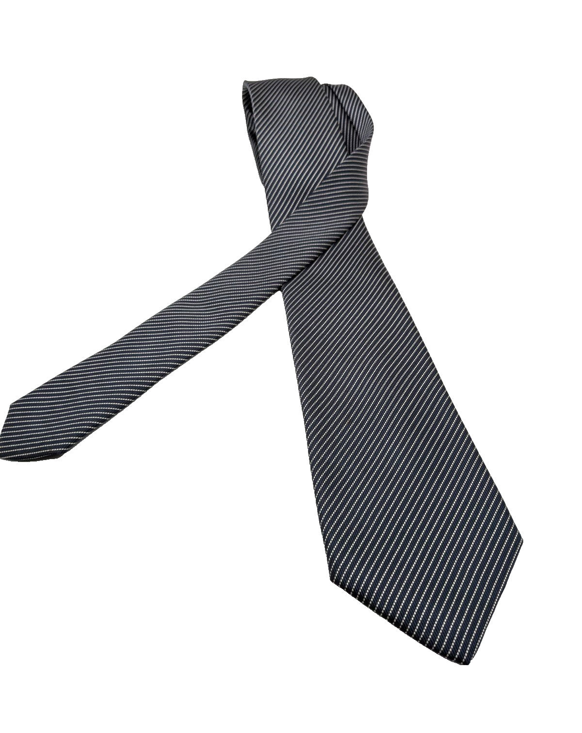Clubmen of London Cravatta Uomo Grigio Antracite Righe Argento Made in Italy 8 c