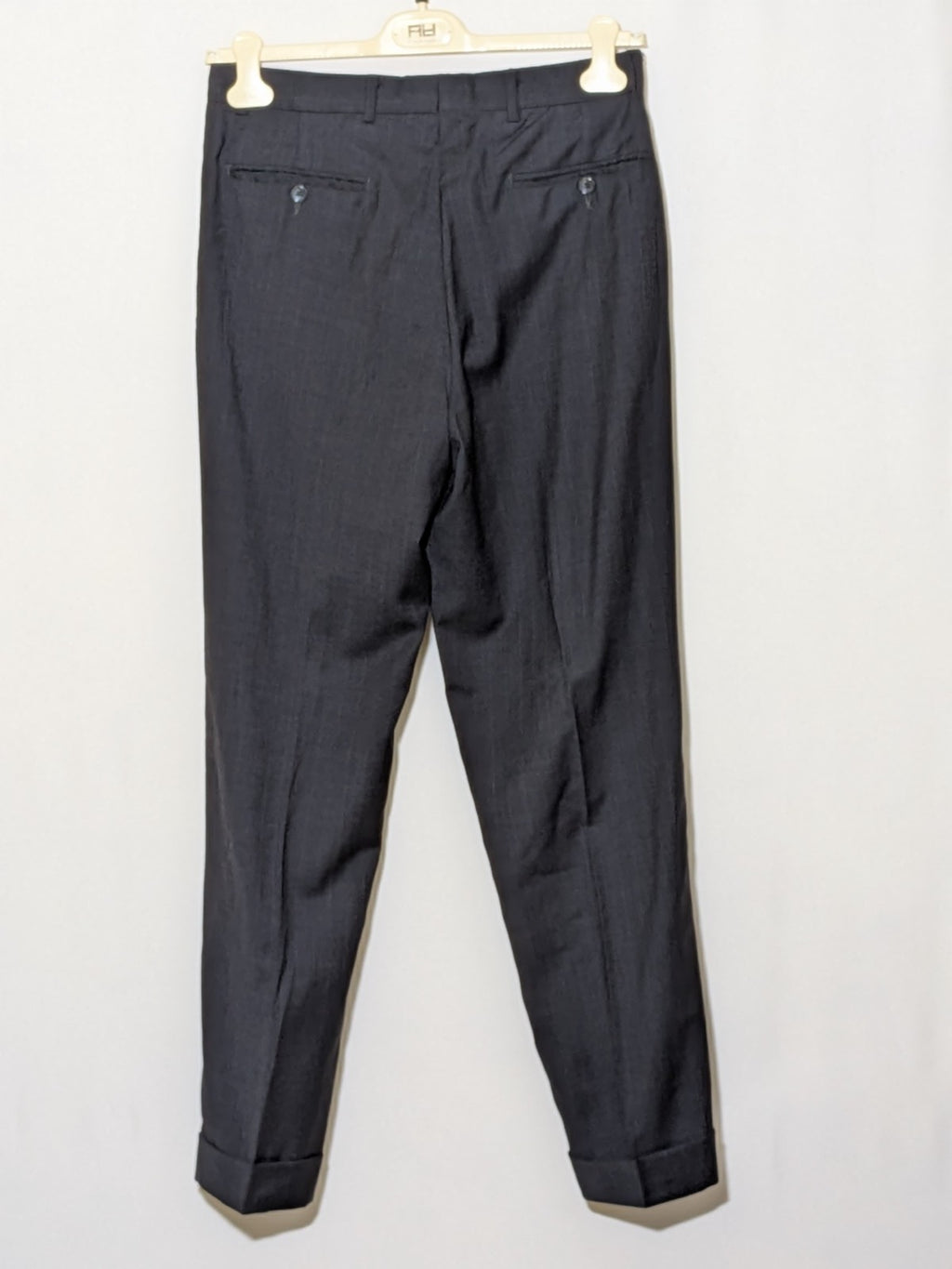 Abito Uomo Vintage Pura Lana Vergine Grigio Antracite Gessato Tg 46/48 Italy
