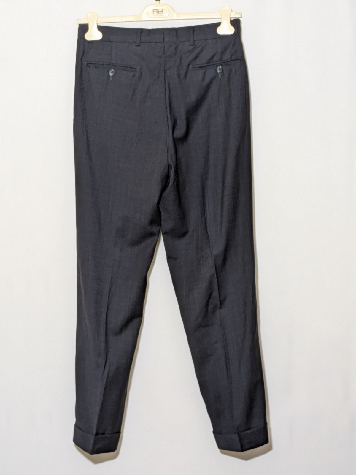 Abito Uomo Vintage Pura Lana Vergine Grigio Antracite Gessato Tg 46/48 Italy