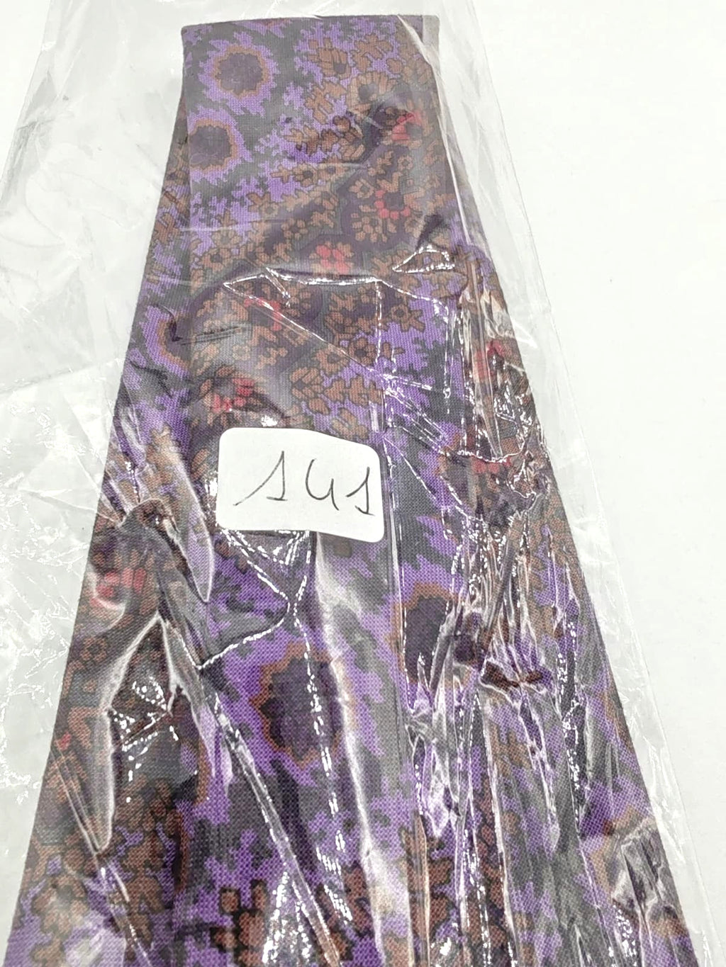 Cravatta Johnny Lambs Milano Vintage 100% Cotone Fantasia Astrale Viola/Bordeaux