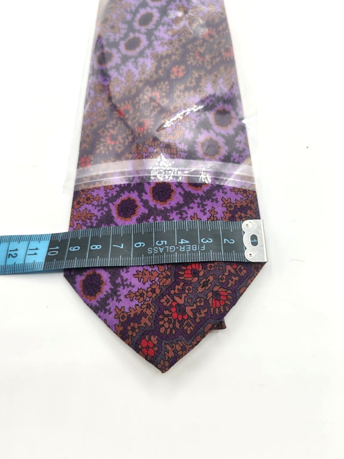 Cravatta Johnny Lambs Milano Vintage 100% Cotone Fantasia Astrale Viola/Bordeaux