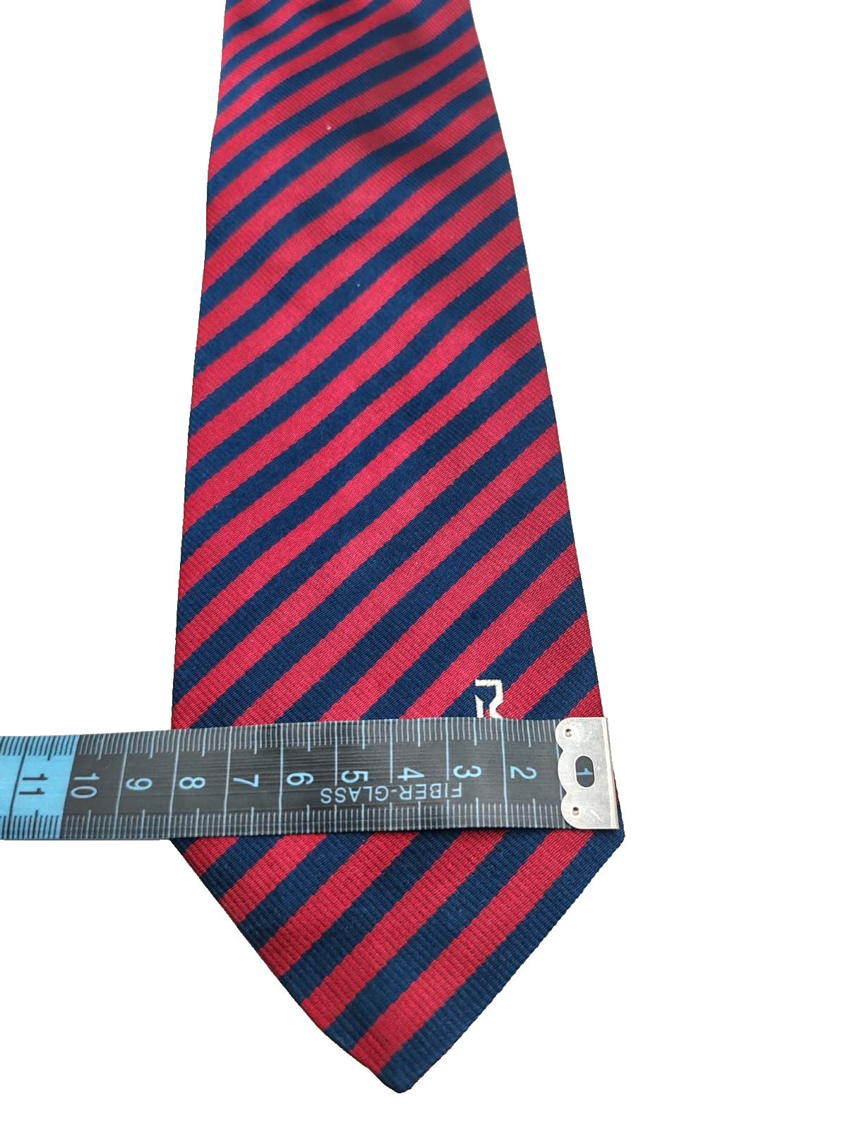 Cravatta RAMAZZOTTI 100% Seta Silk Made in Italy Regimental Rossa Blu Logo Vinta