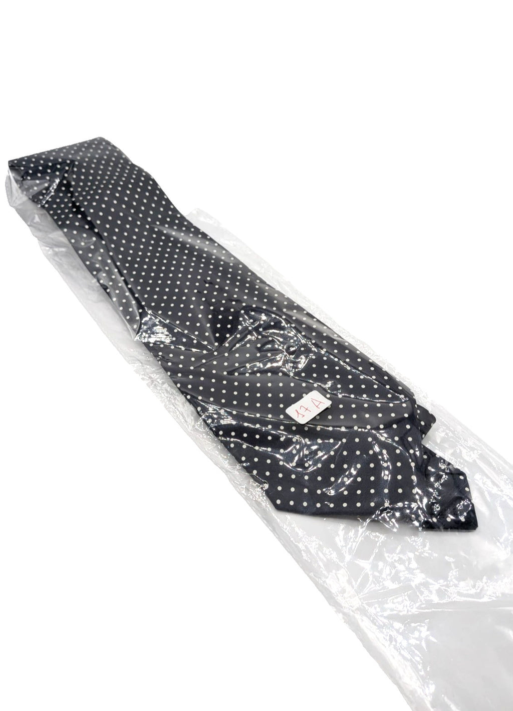 Cravatta Uomo 100% Seta Blu Navy Pois Bianchi Made in Italy Elegante Classica 8