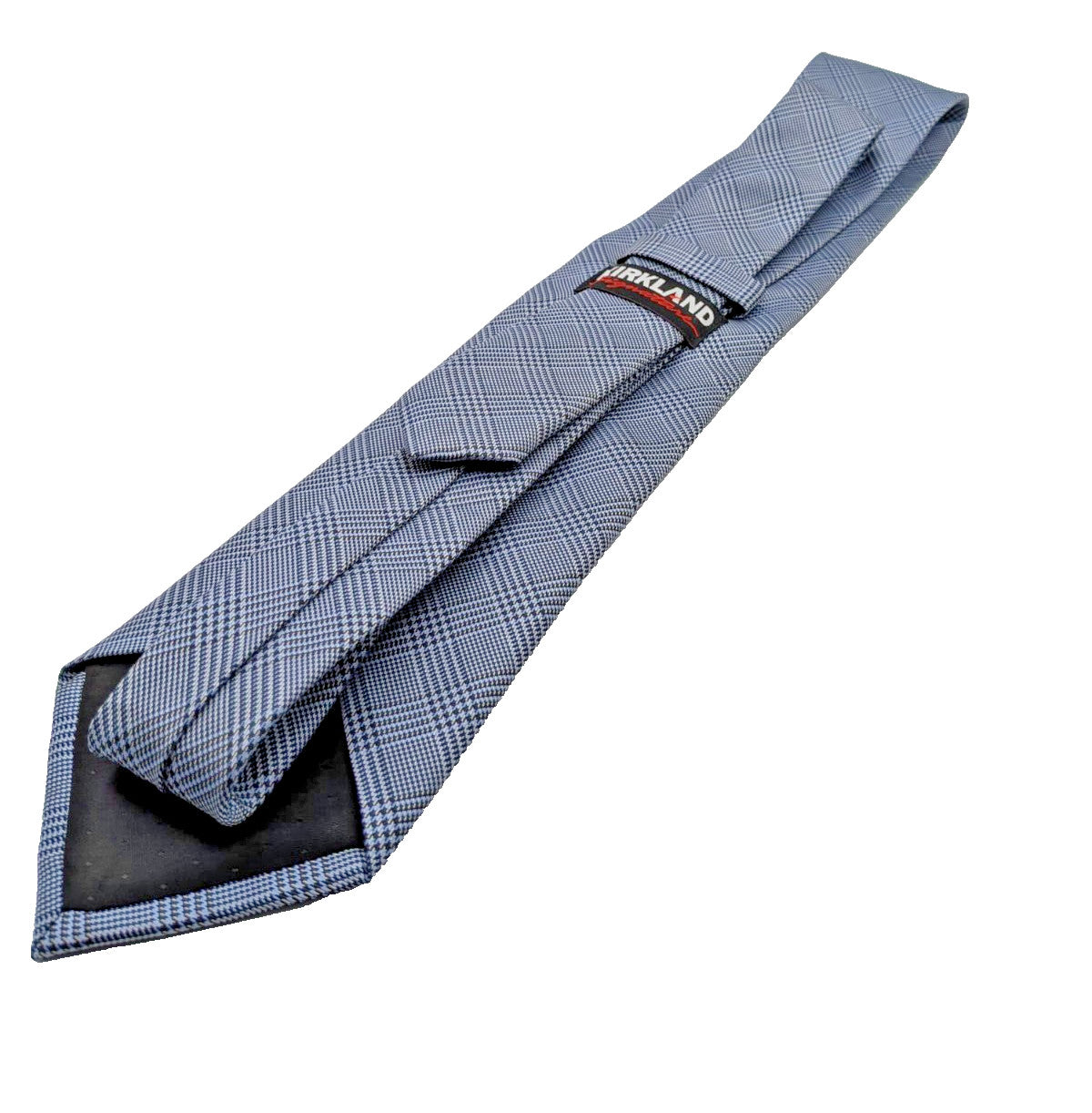 Cravatta Uomo Kirkland Signature 100% Seta Grigio Azzurro Principe di Galles