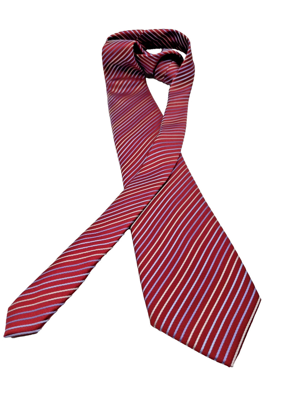 NAVA Cravatta Uomo Lavorazione a Mano Bordeaux Righe Regimental Made in Italy 8,