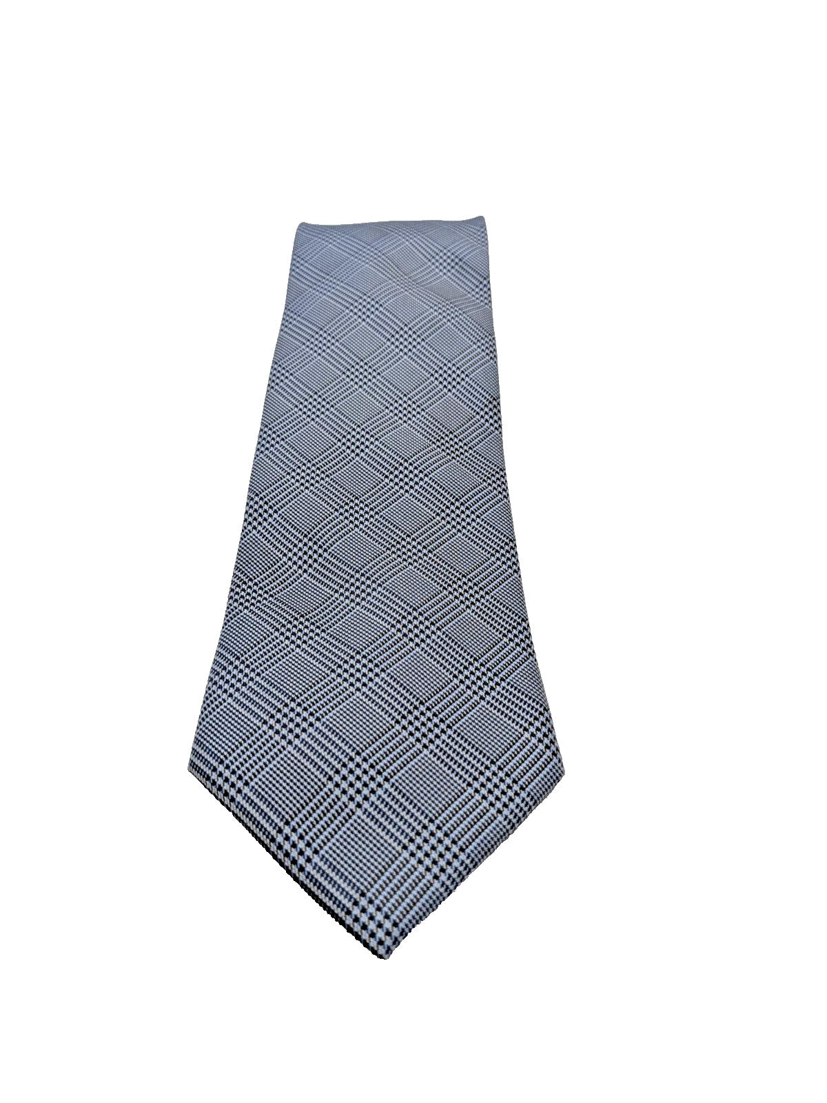 Cravatta Uomo Kirkland Signature 100% Seta Grigio Azzurro Principe di Galles