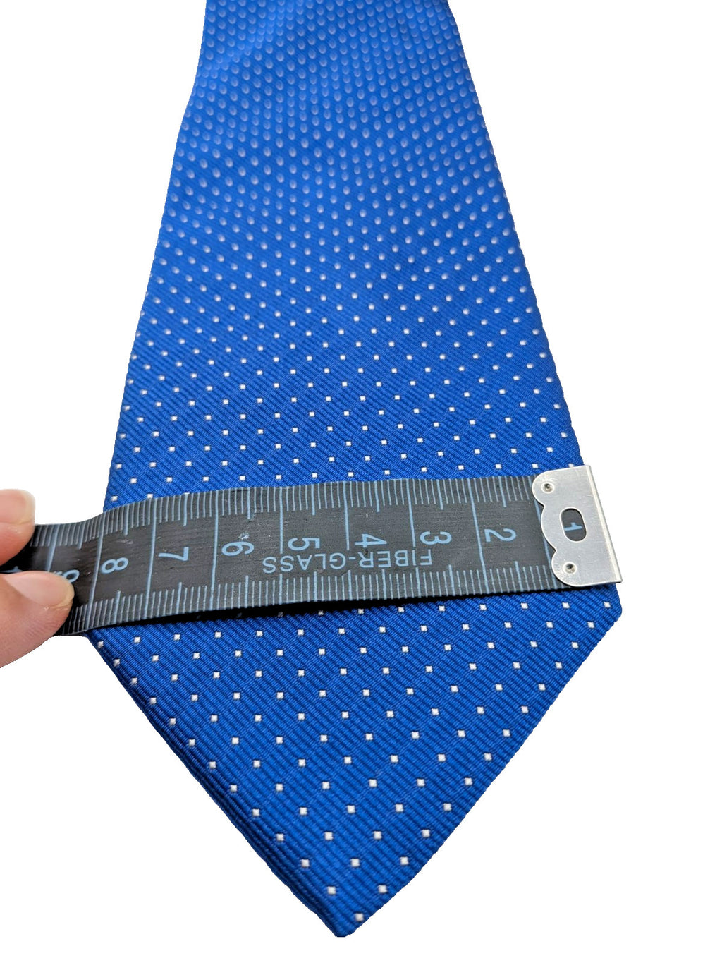 OLGA Milano Cravatta Uomo 100% Seta Made in Italy Azzurra Micro Pois Elegante 8