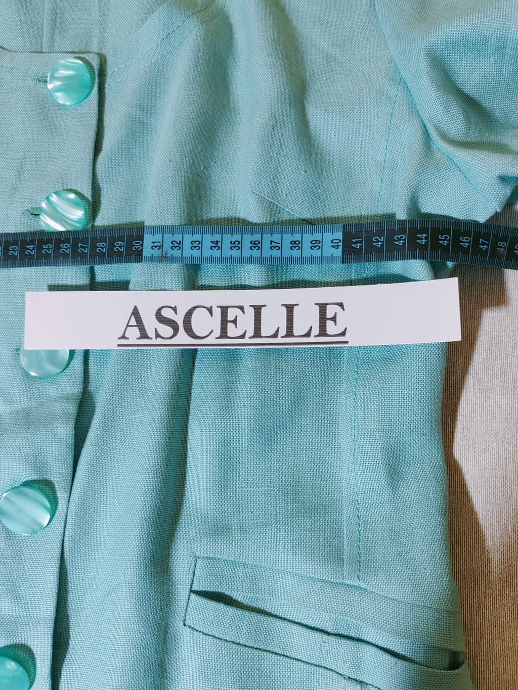 Tailleur Vintage Donna Azzurro Acqua Viscosa 100% Completo Gonna Giacca Italy 44