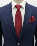 Cravatta Uomo Bordeaux Tinta Unita Elegante 100% Poliestere