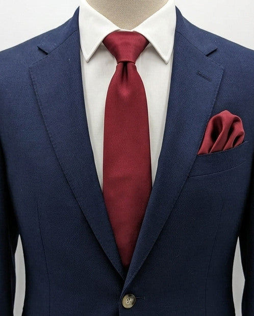Cravatta Uomo Bordeaux Tinta Unita Elegante 100% Poliestere