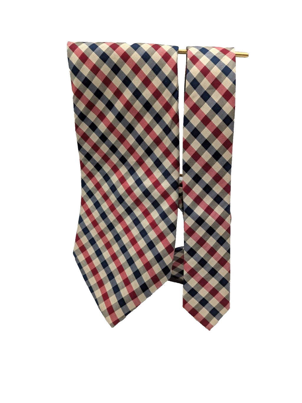 Cravatta Nouvelle Paris 100% Seta Check Blu Rosso Beige Uomo Elegante Vintage
