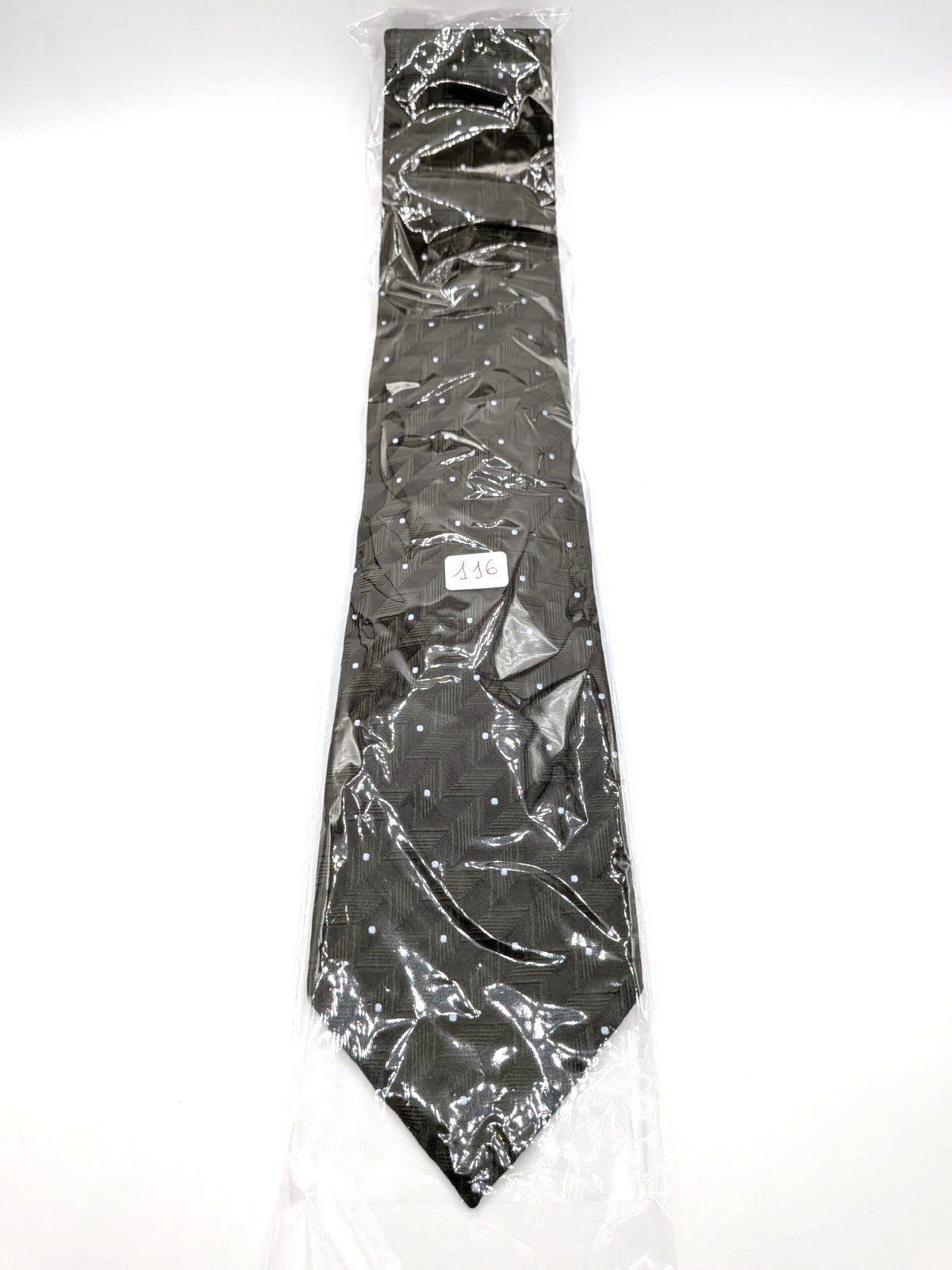 Cravatta VITALI 100% Seta Made in Italy Verde Militare Pois Geometria Silk Tie
