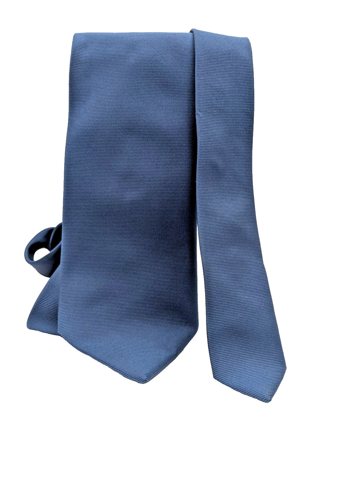 Cravatta Uomo Blu Avio Tinta Unita 100% Seta Made in Italy Elegante e Classica