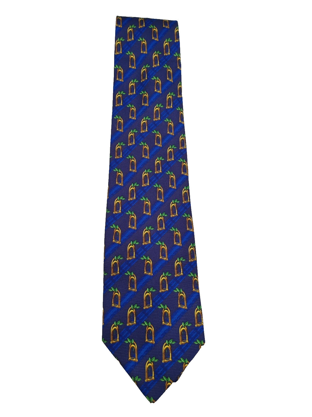 Cravatta DORMER Vintage Seta Pura Hand Made in Italy Blu Giallo Luxury Silk Tie