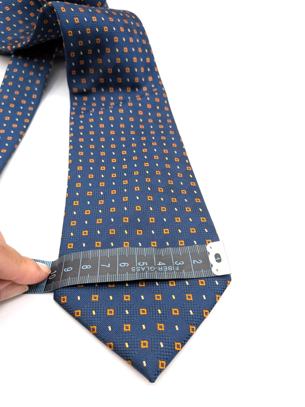 Cravatta KUVE Uomo Blu Fantasia Micro Geometrica Elegante Business 100% Polieste