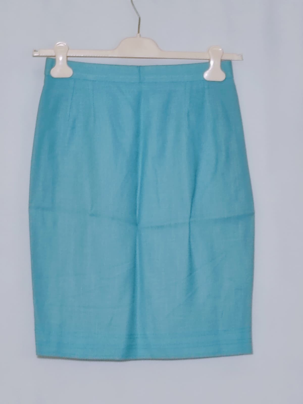 Tailleur Vintage Donna Azzurro Acqua Viscosa 100% Completo Gonna Giacca Italy 44