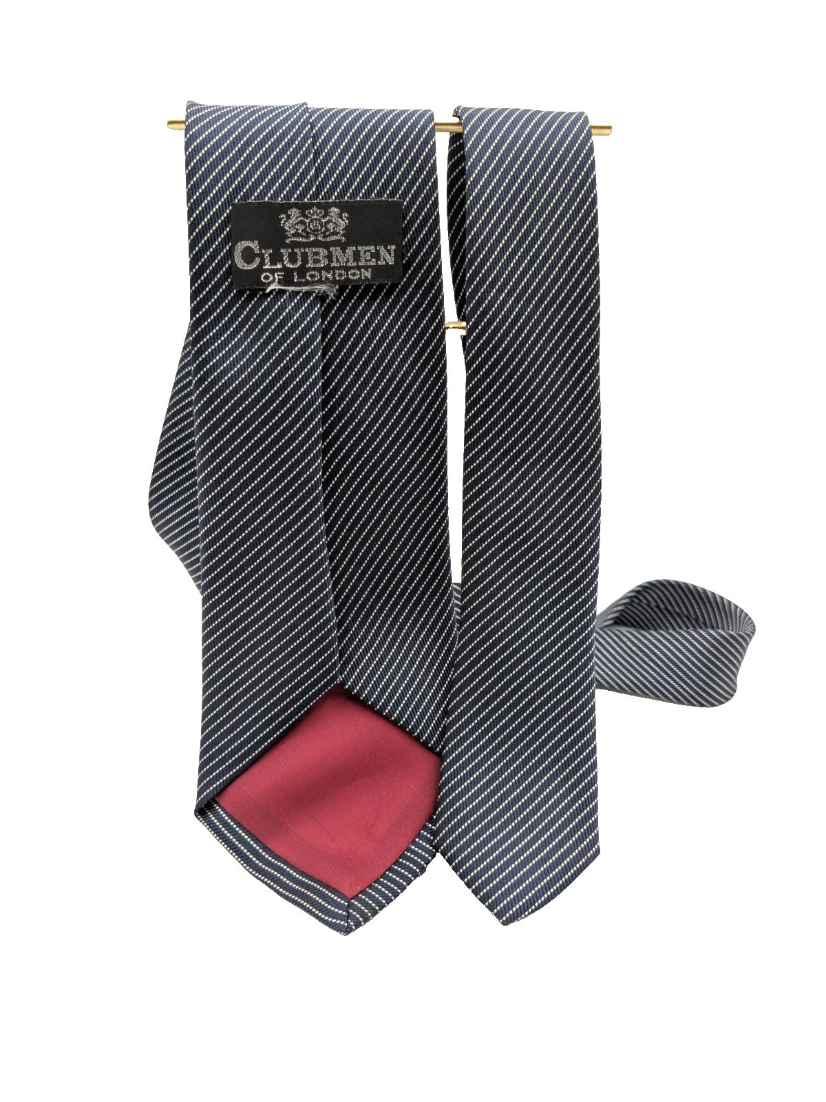 Clubmen of London Cravatta Uomo Grigio Antracite Righe Argento Made in Italy 8 c