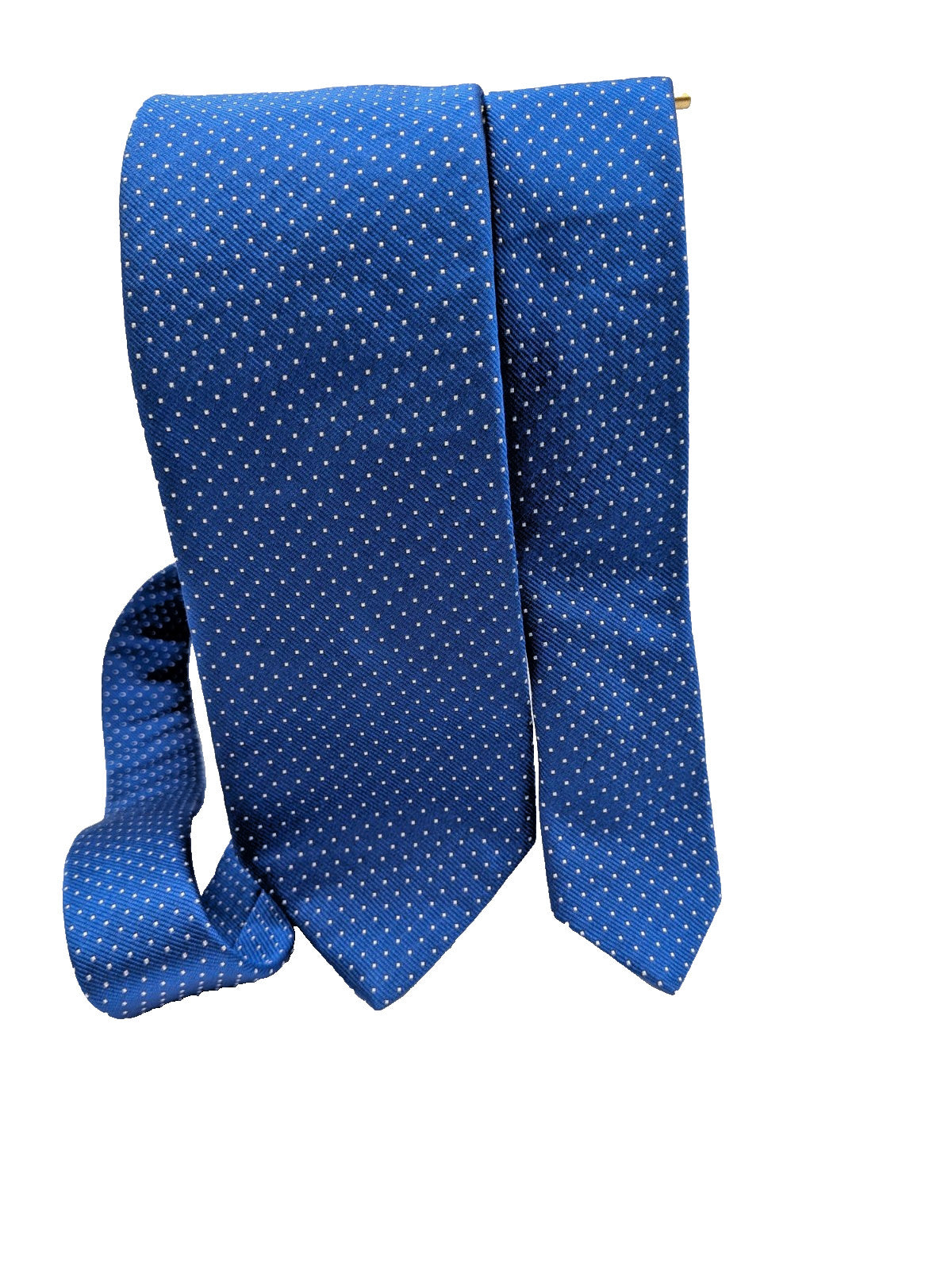 OLGA Milano Cravatta Uomo 100% Seta Made in Italy Azzurra Micro Pois Elegante 8