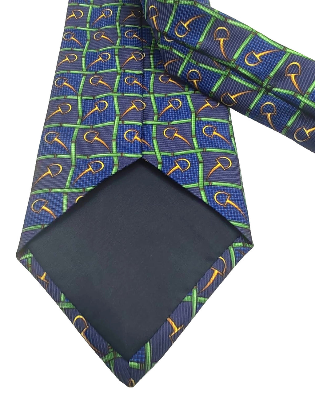 Cravatta DORMER Vintage 100% Seta Blu Verde Oro Made in Italy Luxury Silk Tie 9c