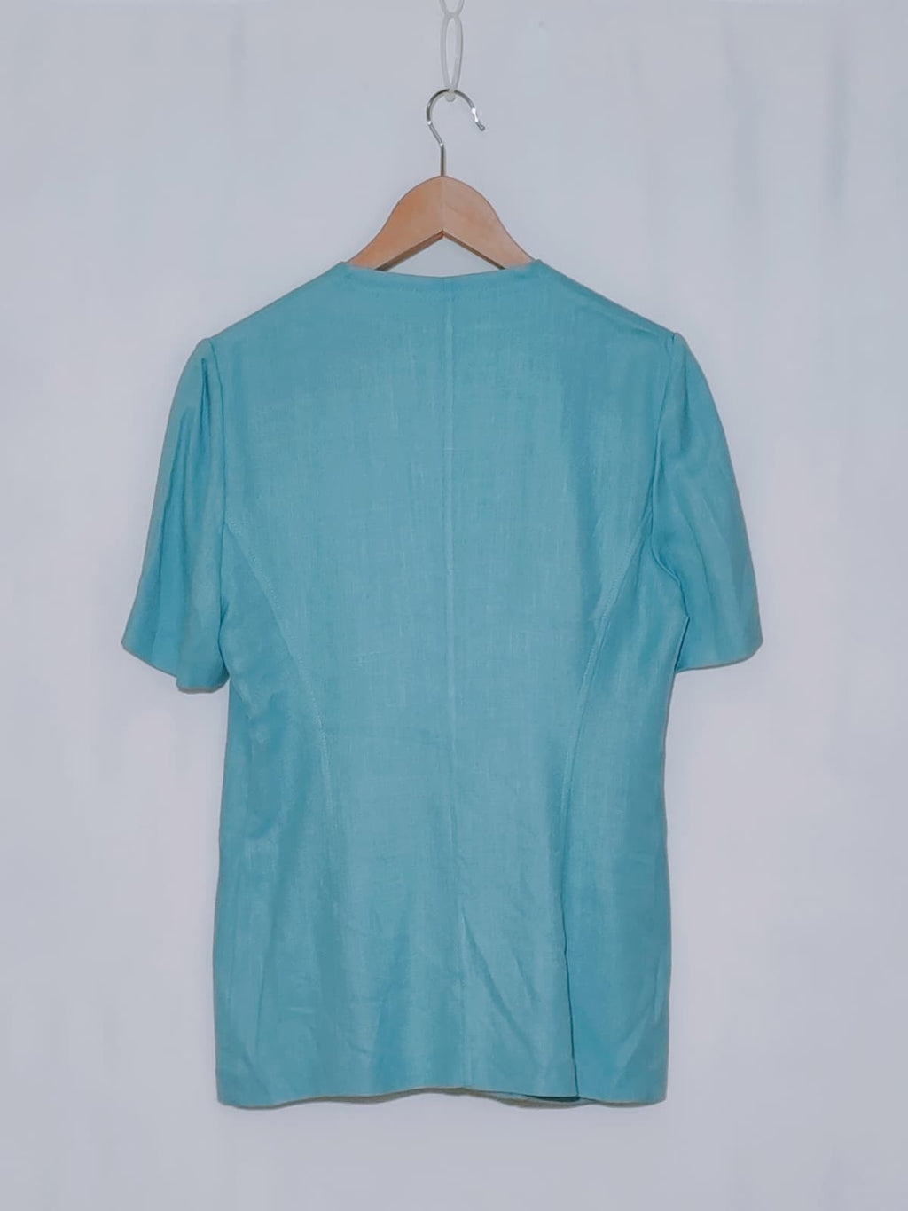 Tailleur Vintage Donna Azzurro Acqua Viscosa 100% Completo Gonna Giacca Italy 44