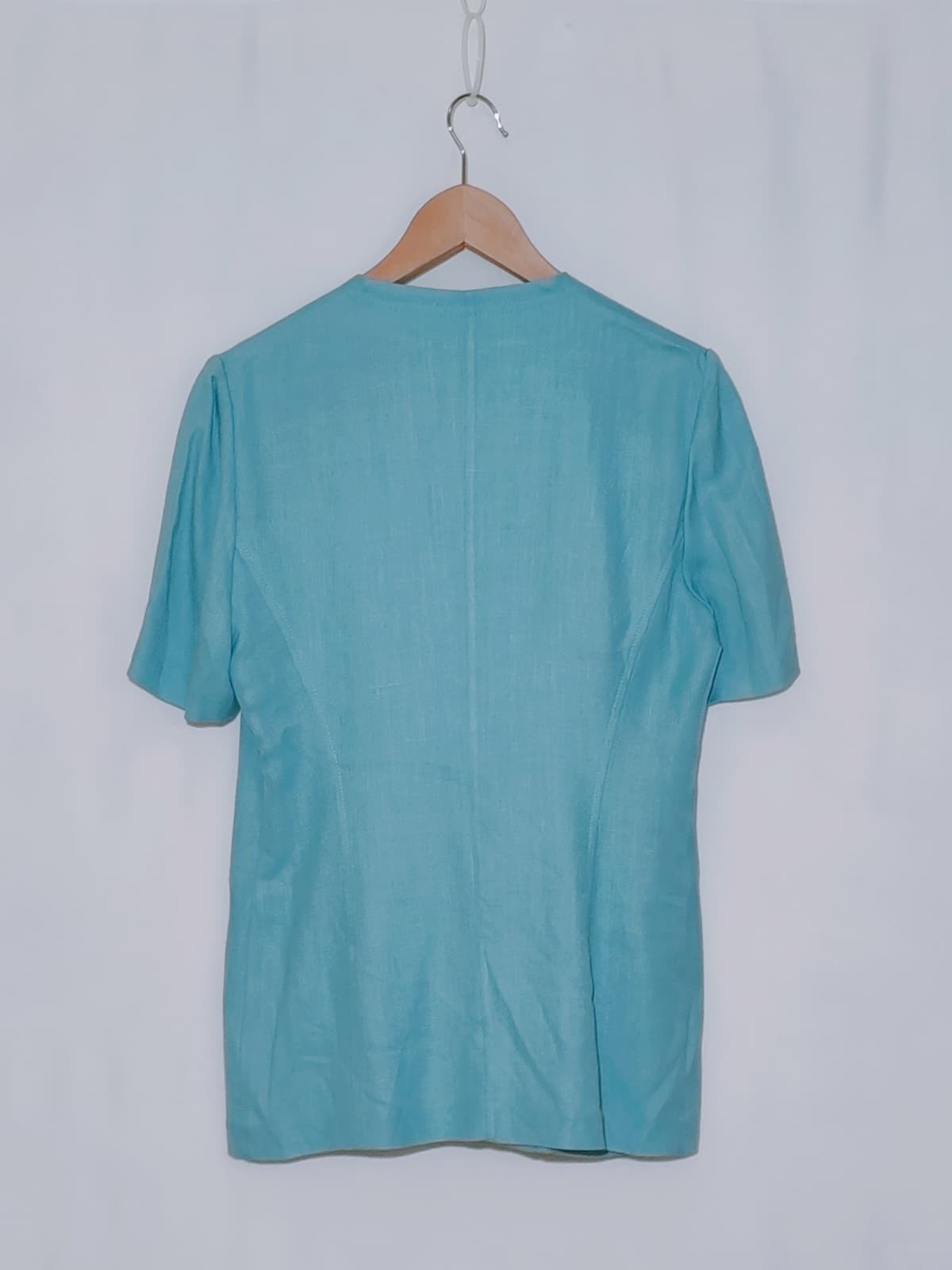 Tailleur Vintage Donna Azzurro Acqua Viscosa 100% Completo Gonna Giacca Italy 44