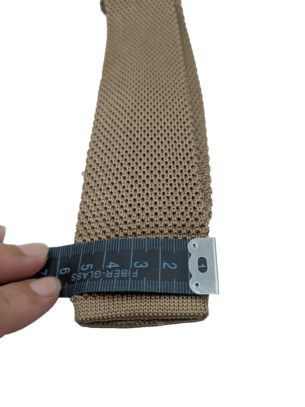 Cravatta uomo in maglia beige sabbia - foto 3