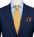 Cravatte Cravatta Uomo Oro Senape Fantasi Geometrica Elegante Made Italy vintage