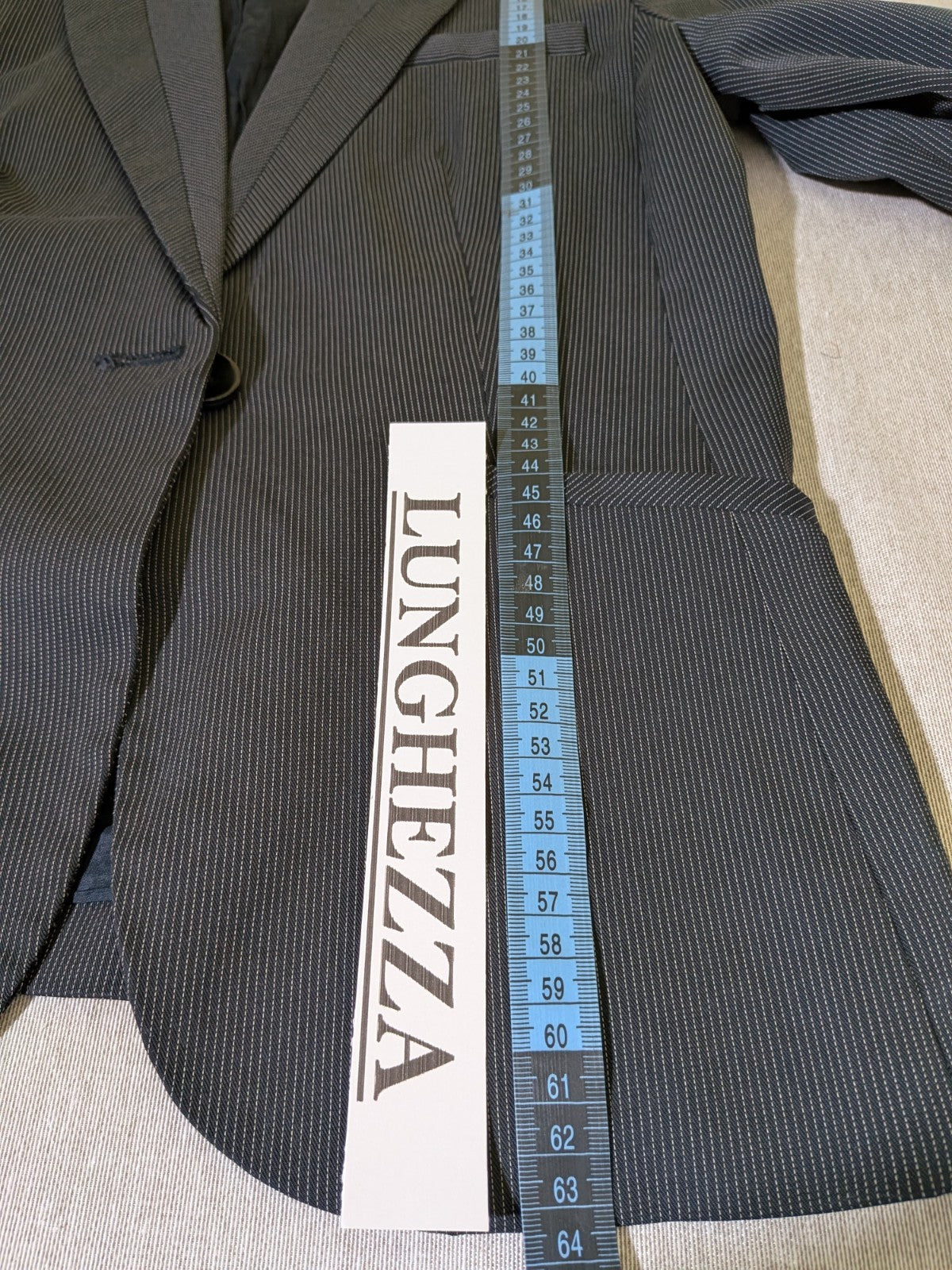 Tailleur Vintage Donna MANGO Suit Grigio Antracite Gessato completo Tg 40 24